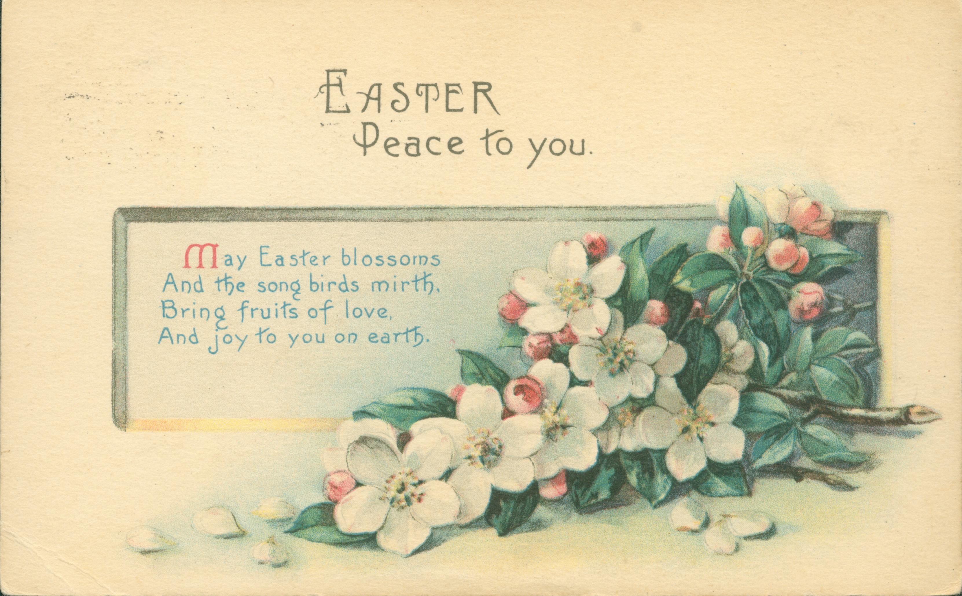 An easter poem and a bushel of flowers.