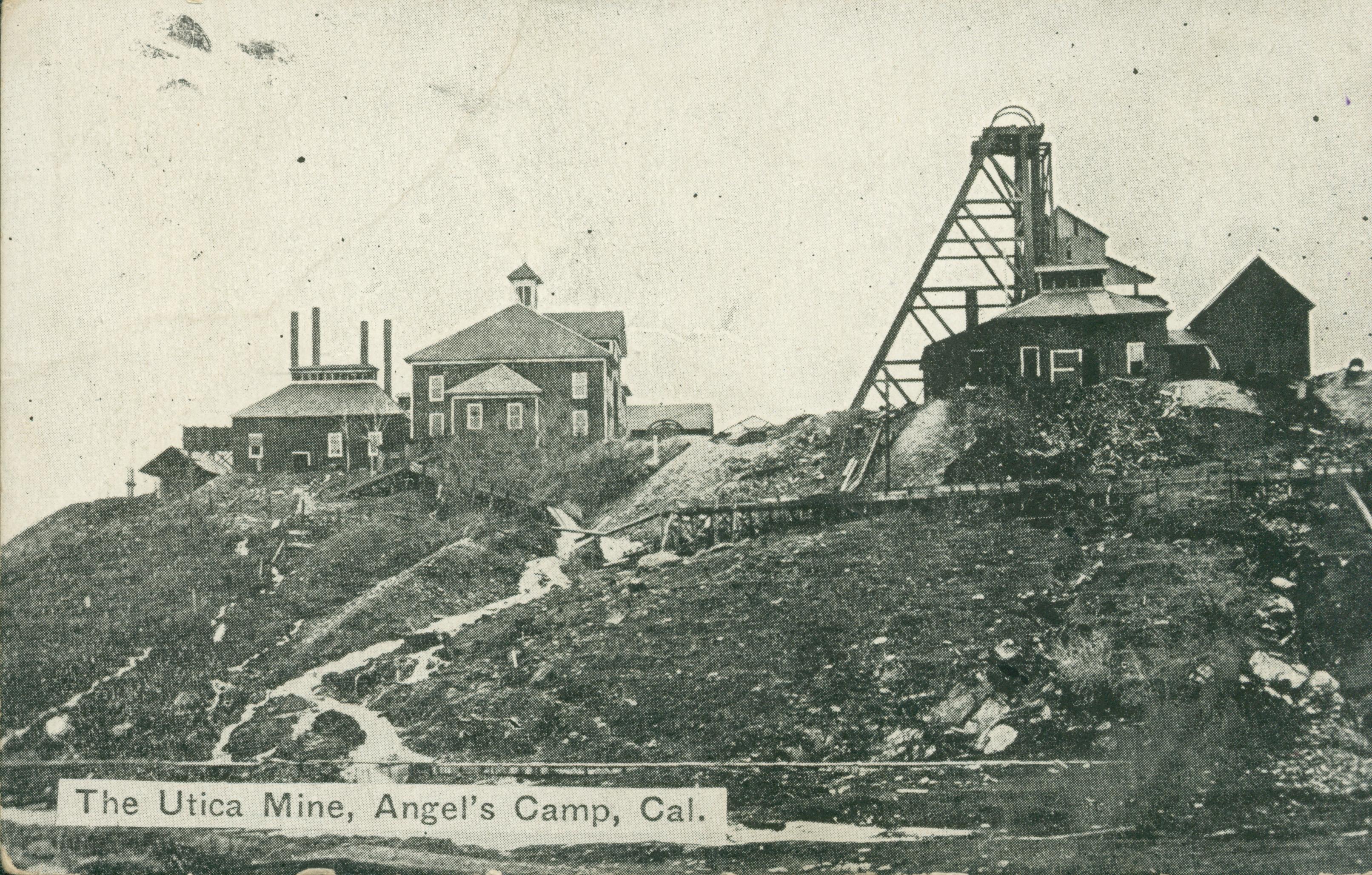 Shows the above-ground buildings at the mine