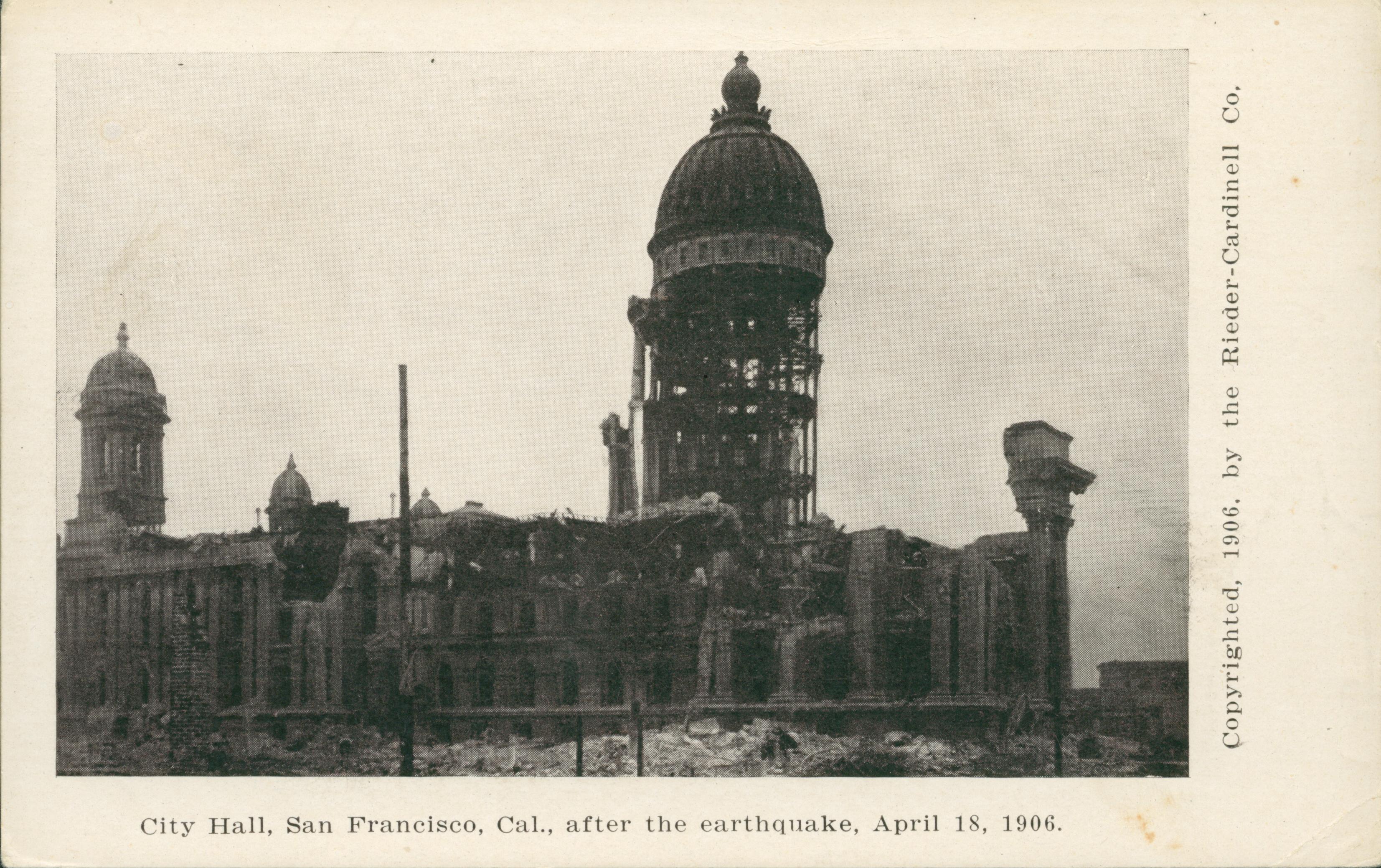 Photo showing the destruction of City Hall.