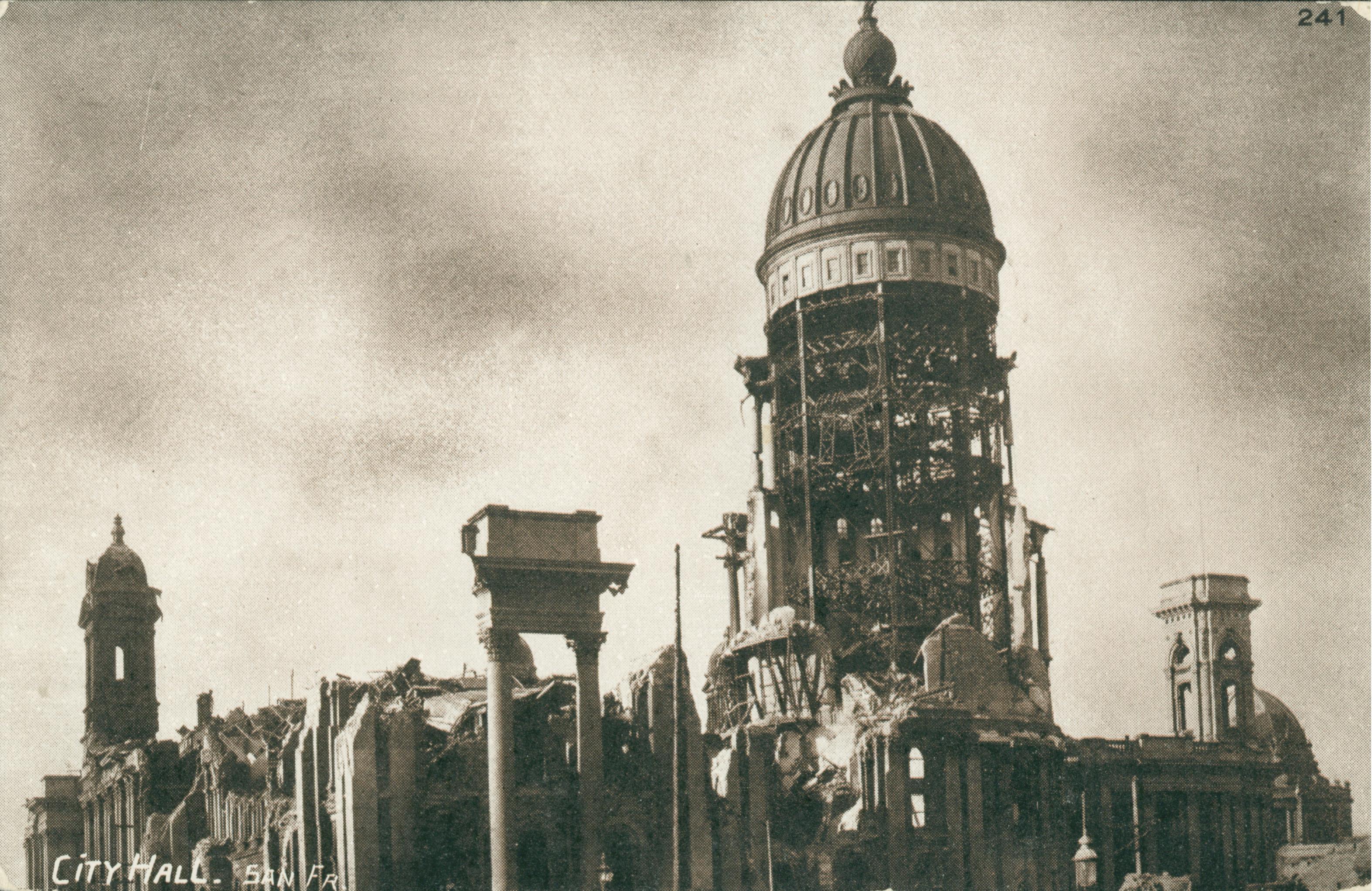 Photo of the ruins of City Hall.