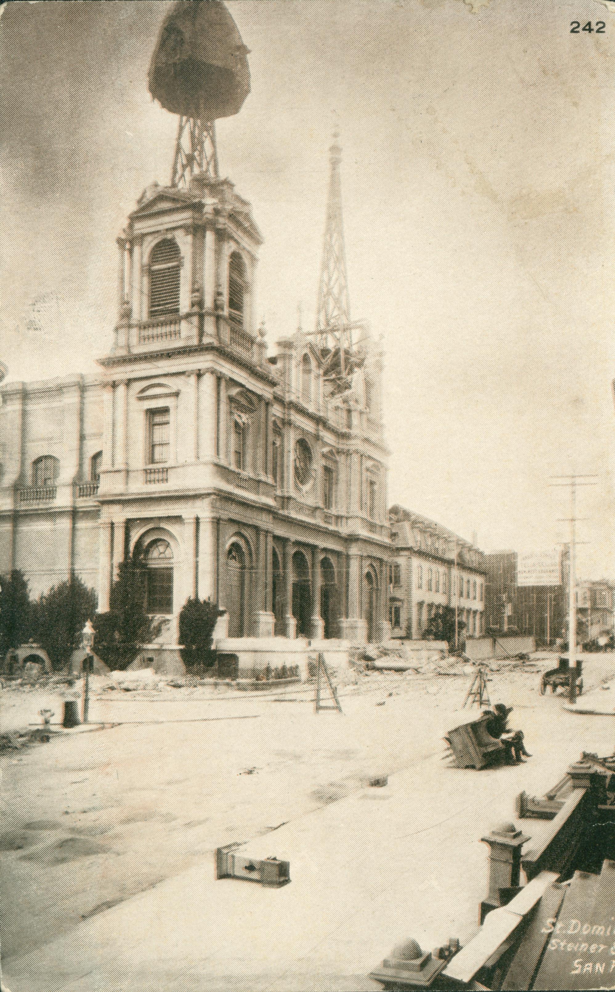 Photo showing the destruction done to St. Dominic's' Church