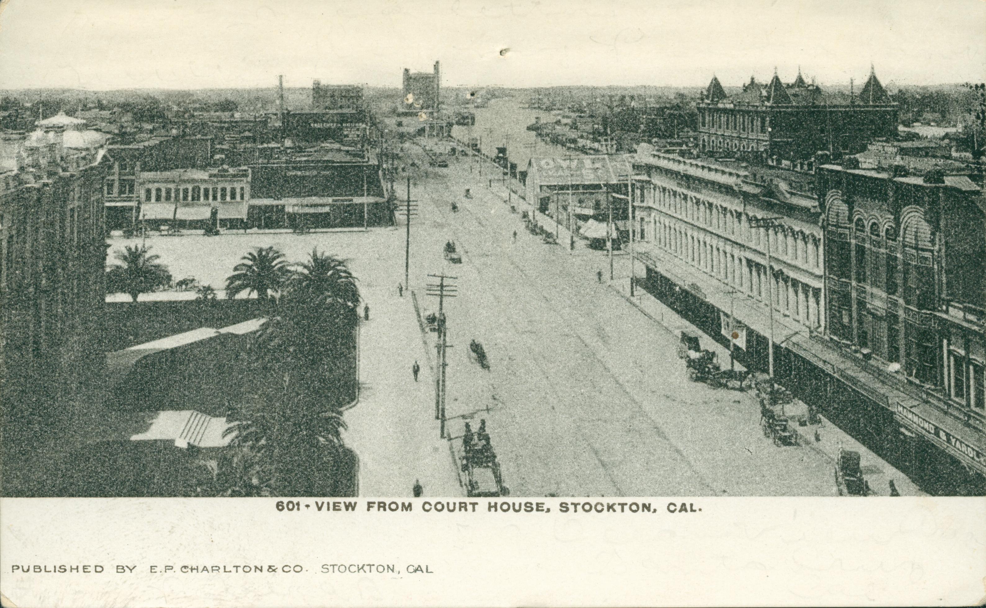 View of Stockton from the Court House, multiple story buildings
