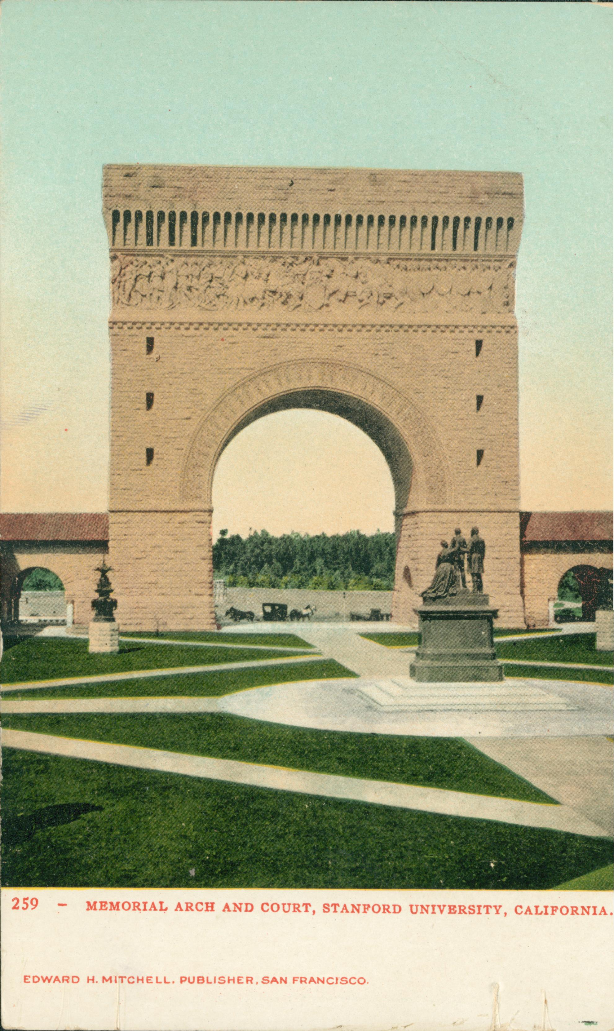 View of Memorial Arch in the Stanford University Quad