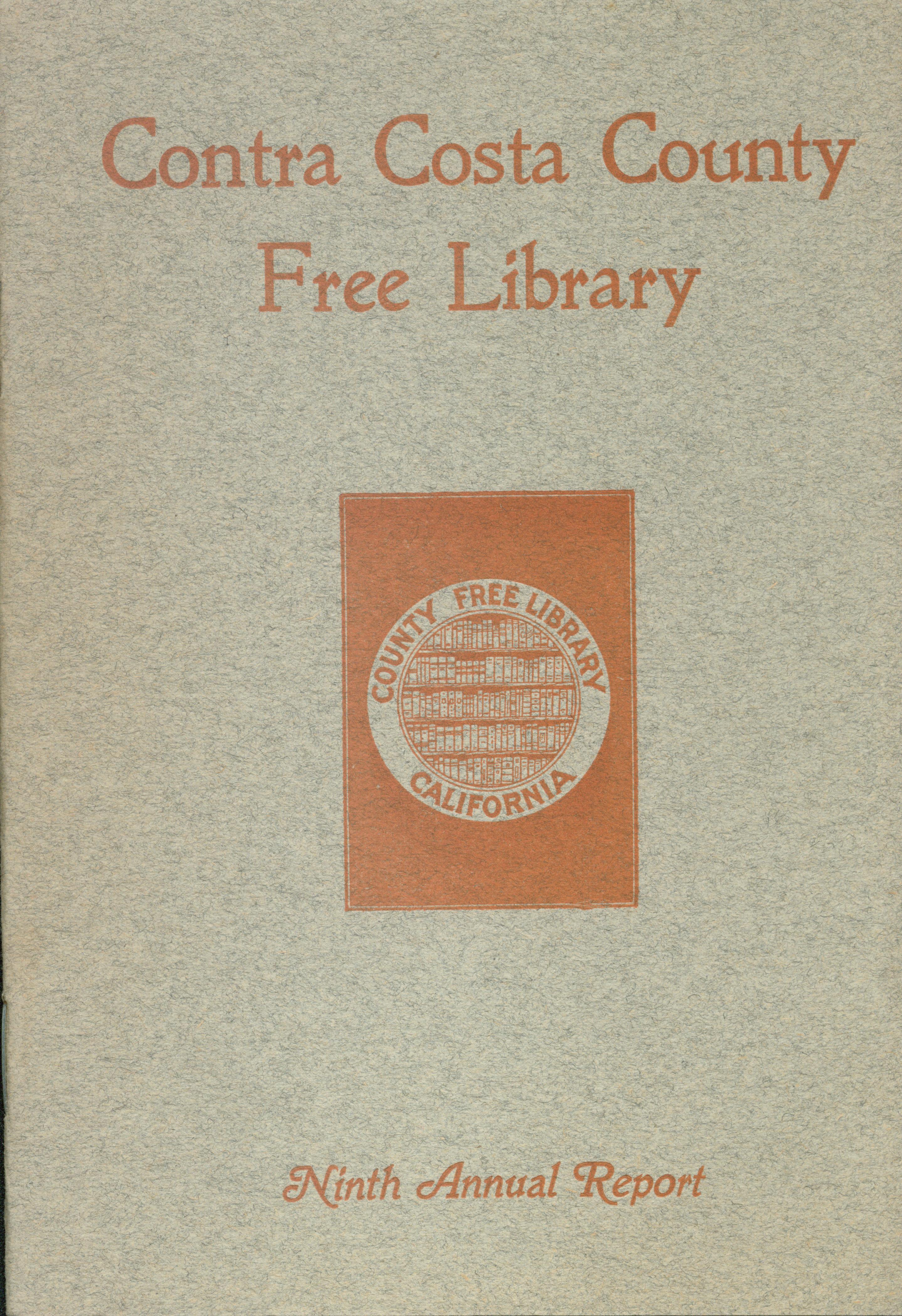Front shows the Contra Costa County Free Library logo