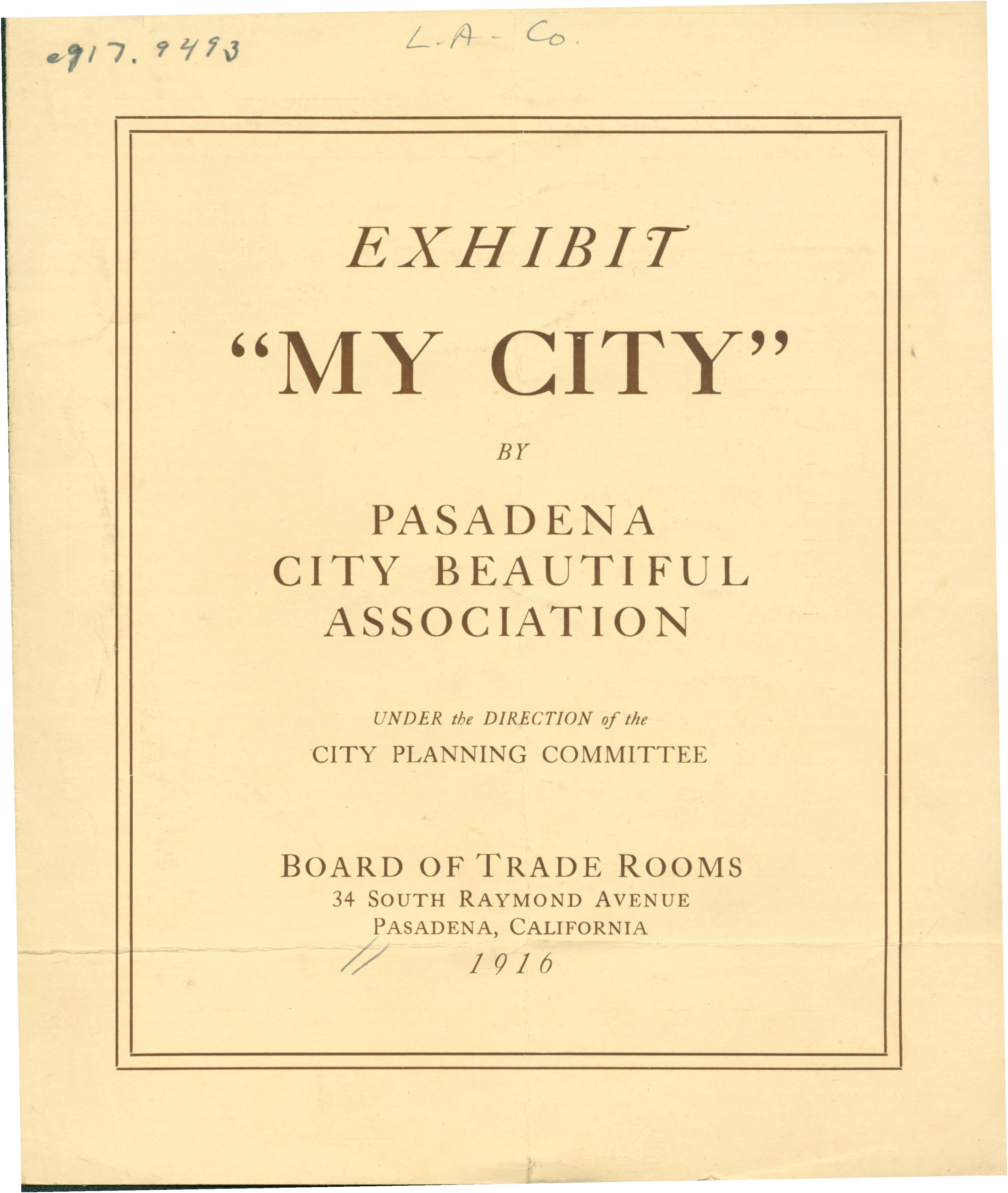 Front cover shows title information