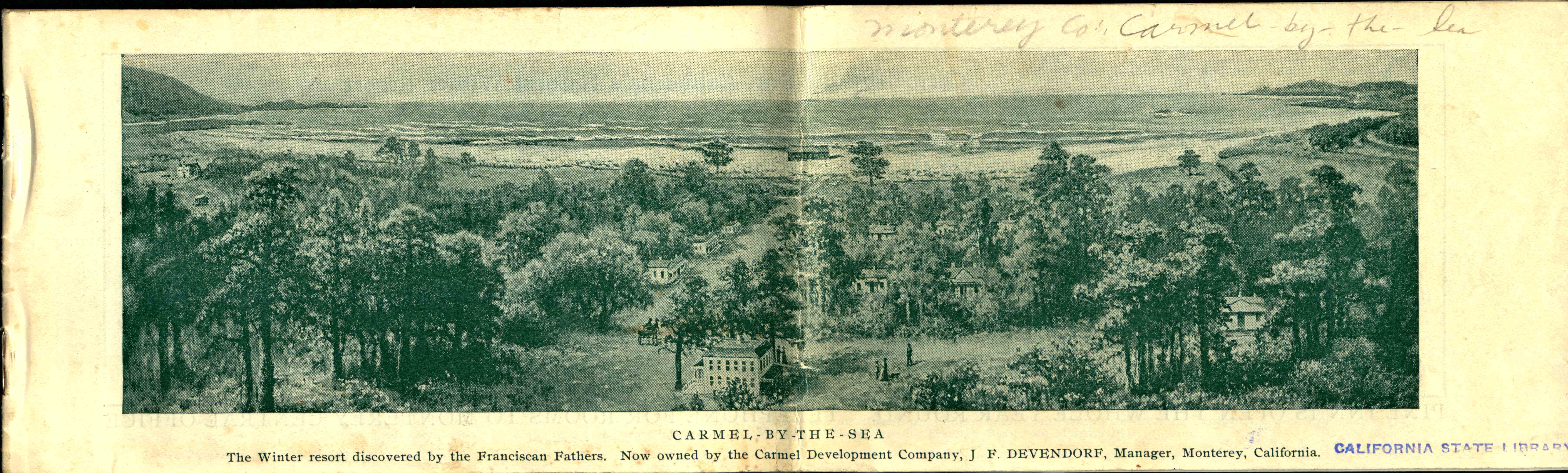 Front page shows aerial view of Carmel-By-The-Sea above the title information