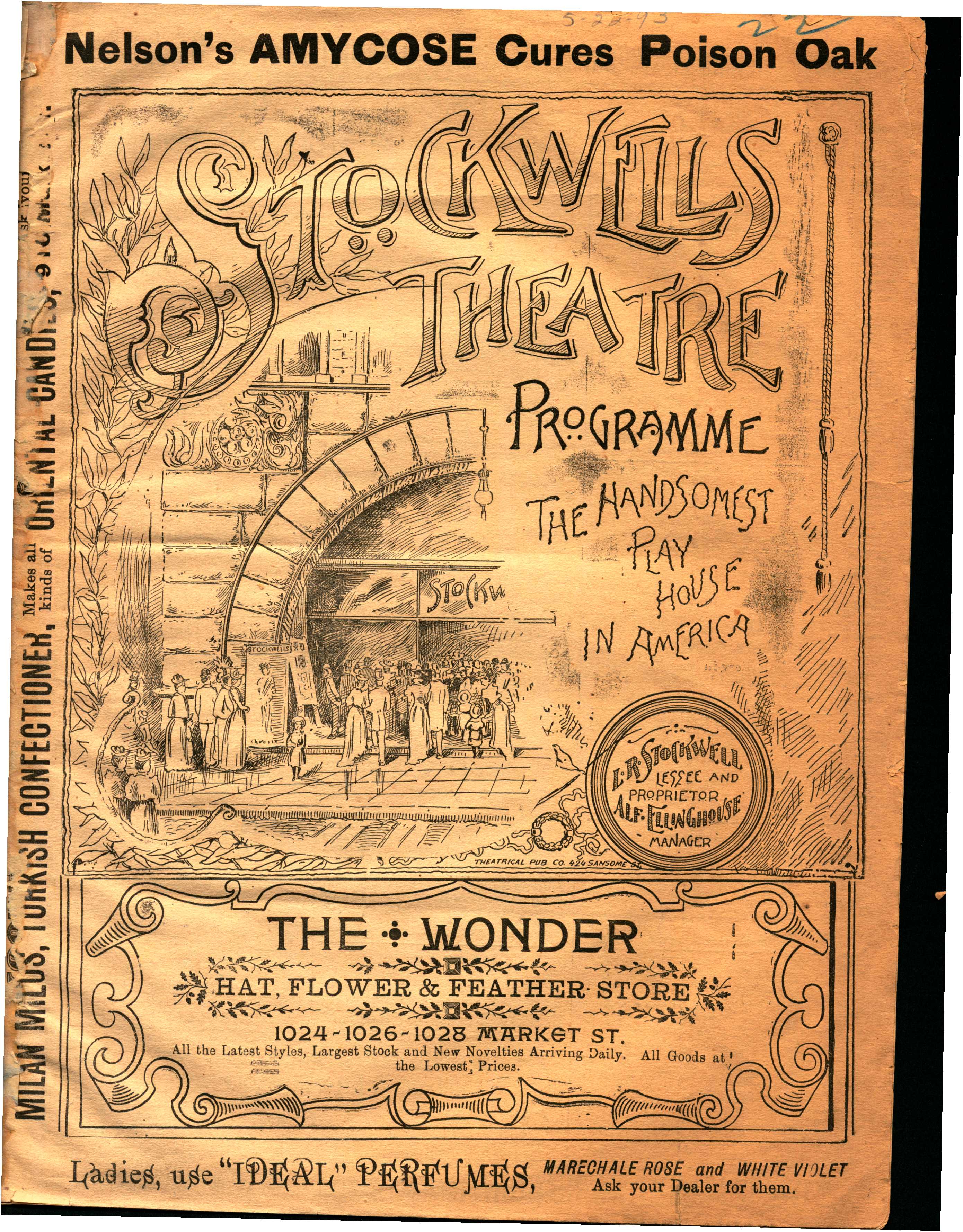 Front cover shows people walking into the theatre, theatre information and a few advertisements