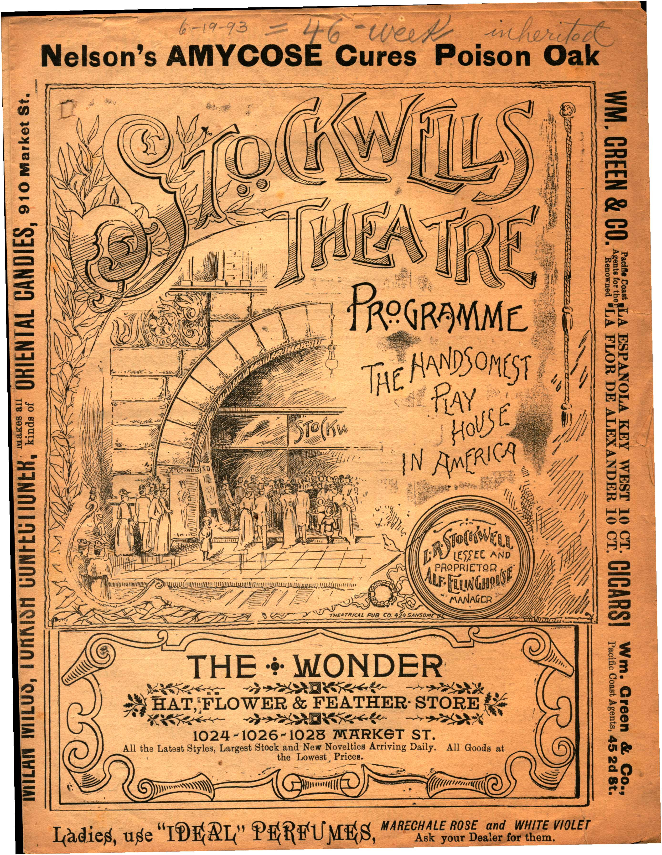 Front cover shows people walking into the theatre, theatre information and a few advertisements