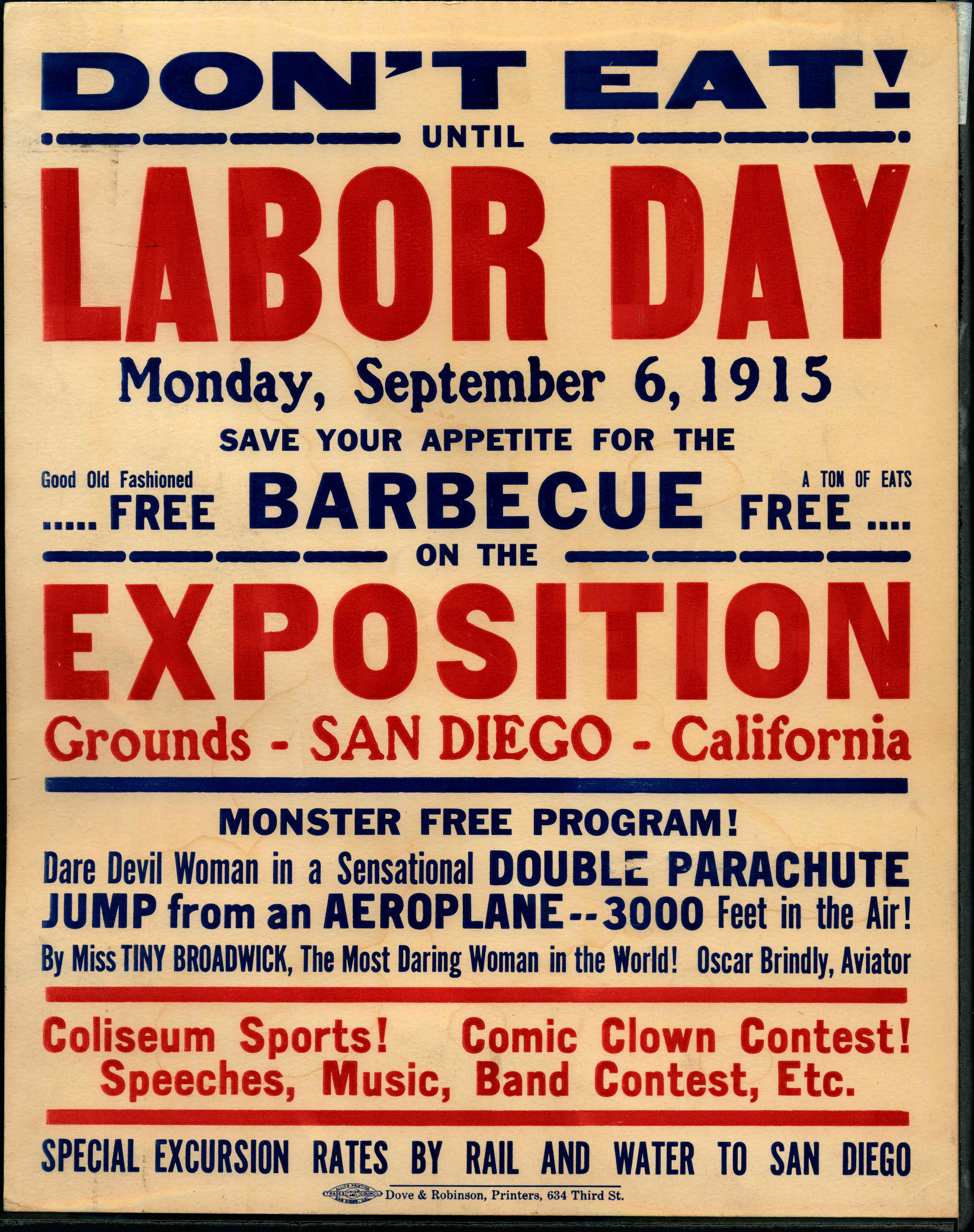 Red and Blue lettering for a Labor day barbecue
