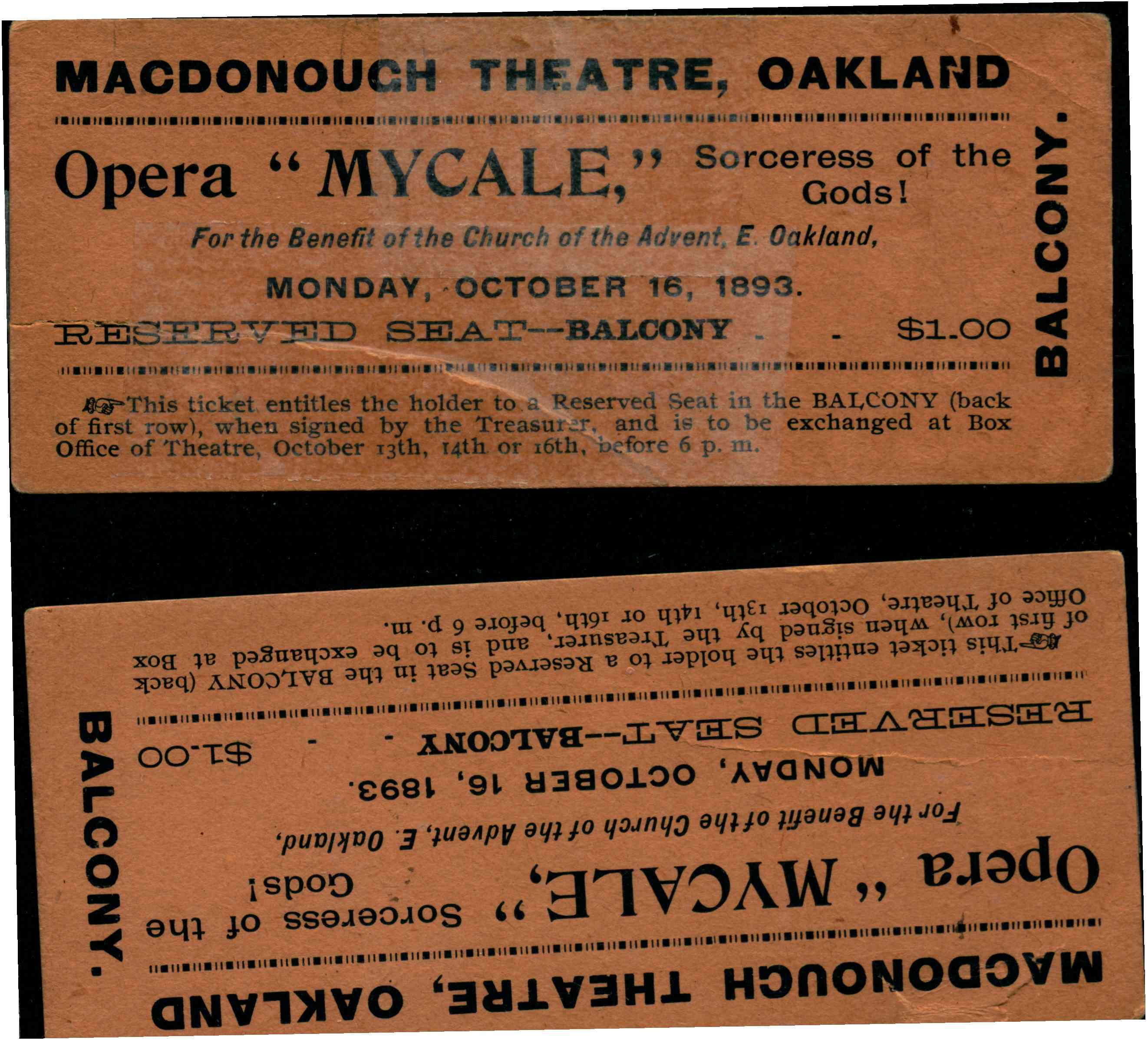Ticket shows play information