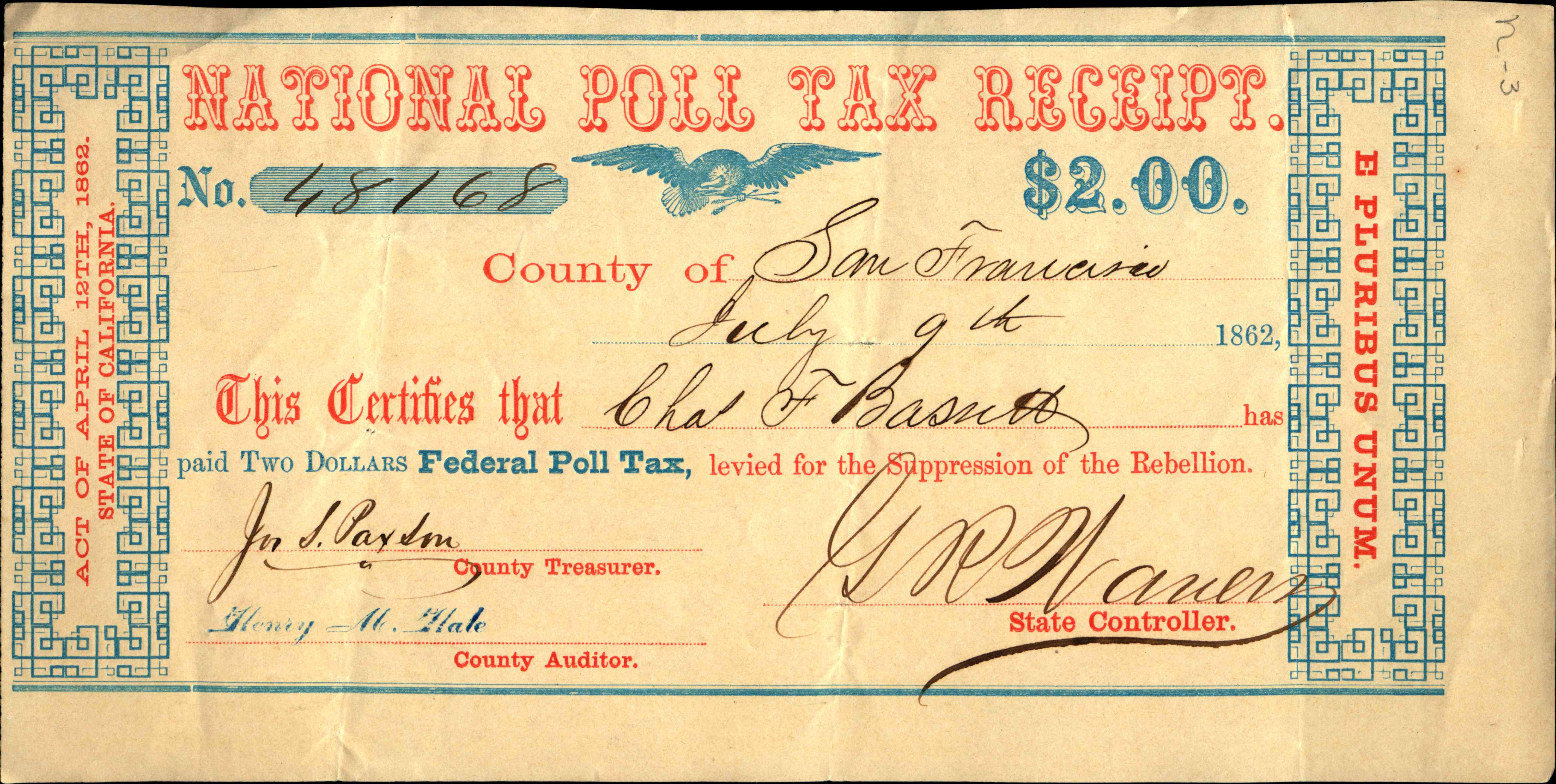 National poll tax receipt