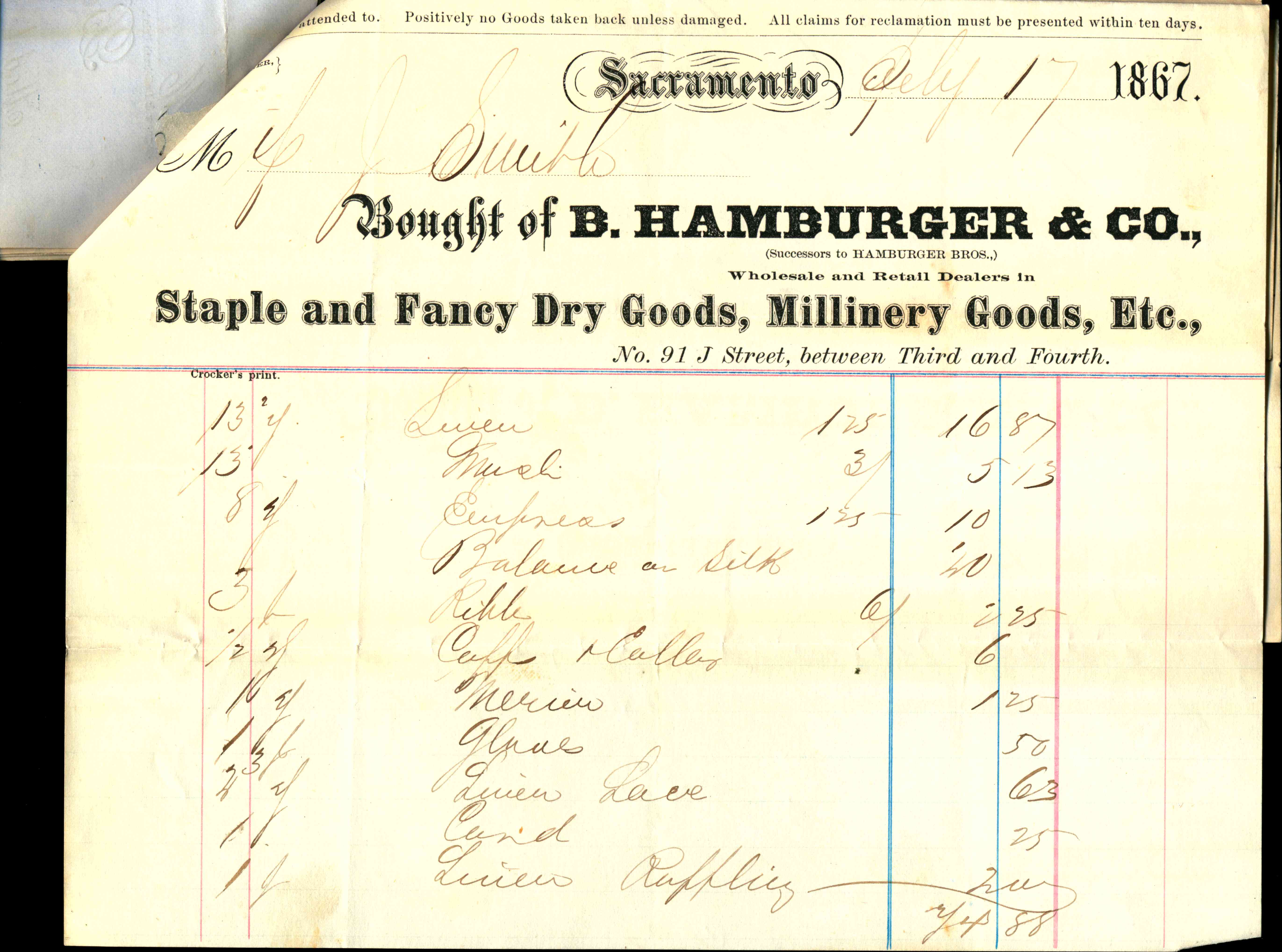 :Staple and Fancy Dry Goods [...]