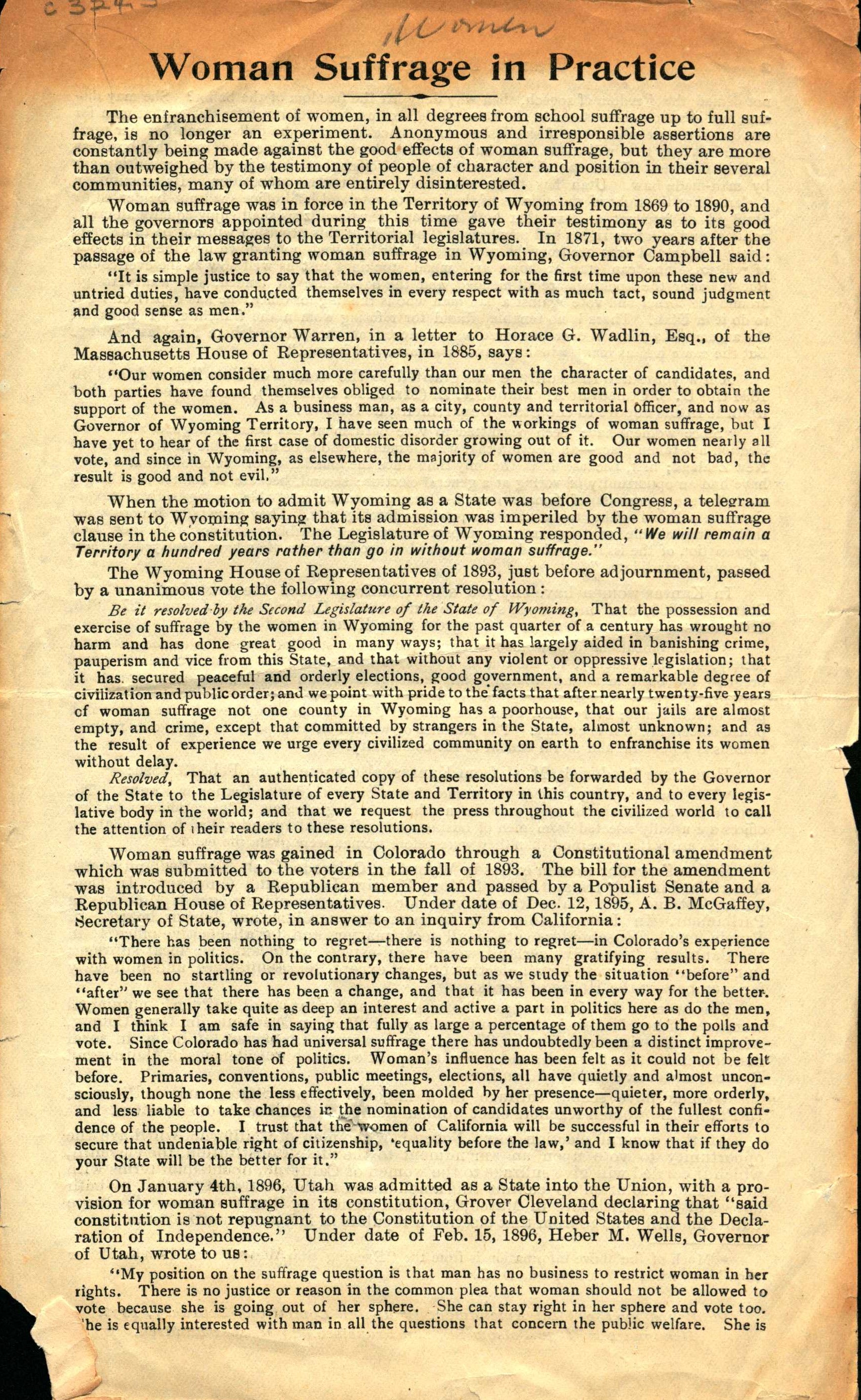 Shows title information and the first page of the text