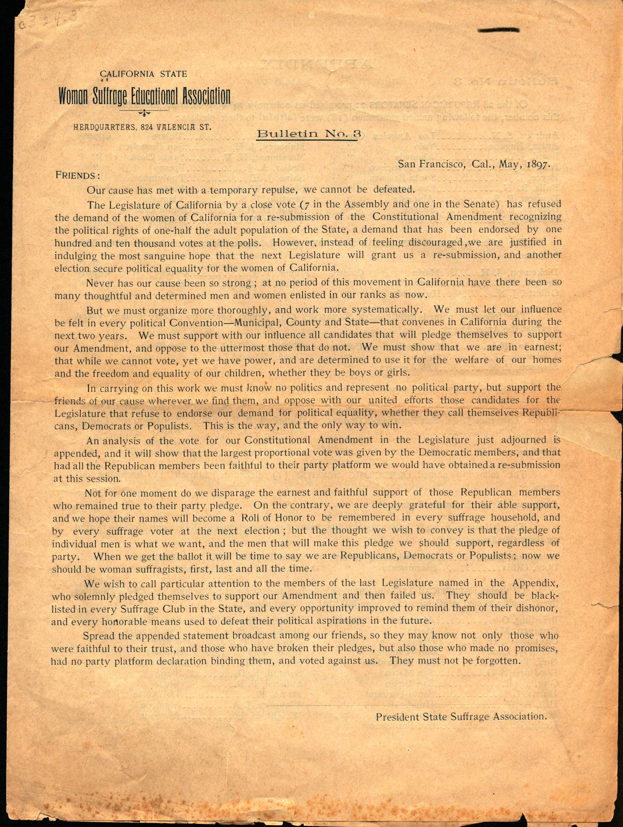 Shows the title and first page of the bulletin.