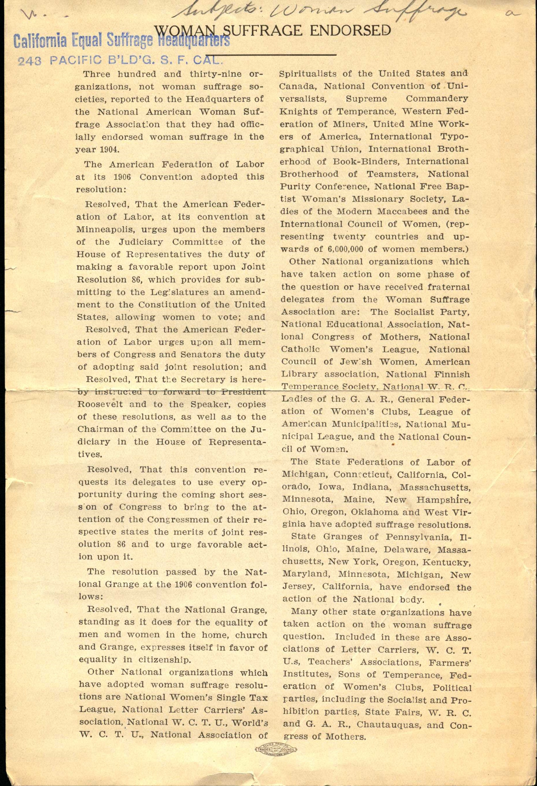 Shows title and the first page of the the article