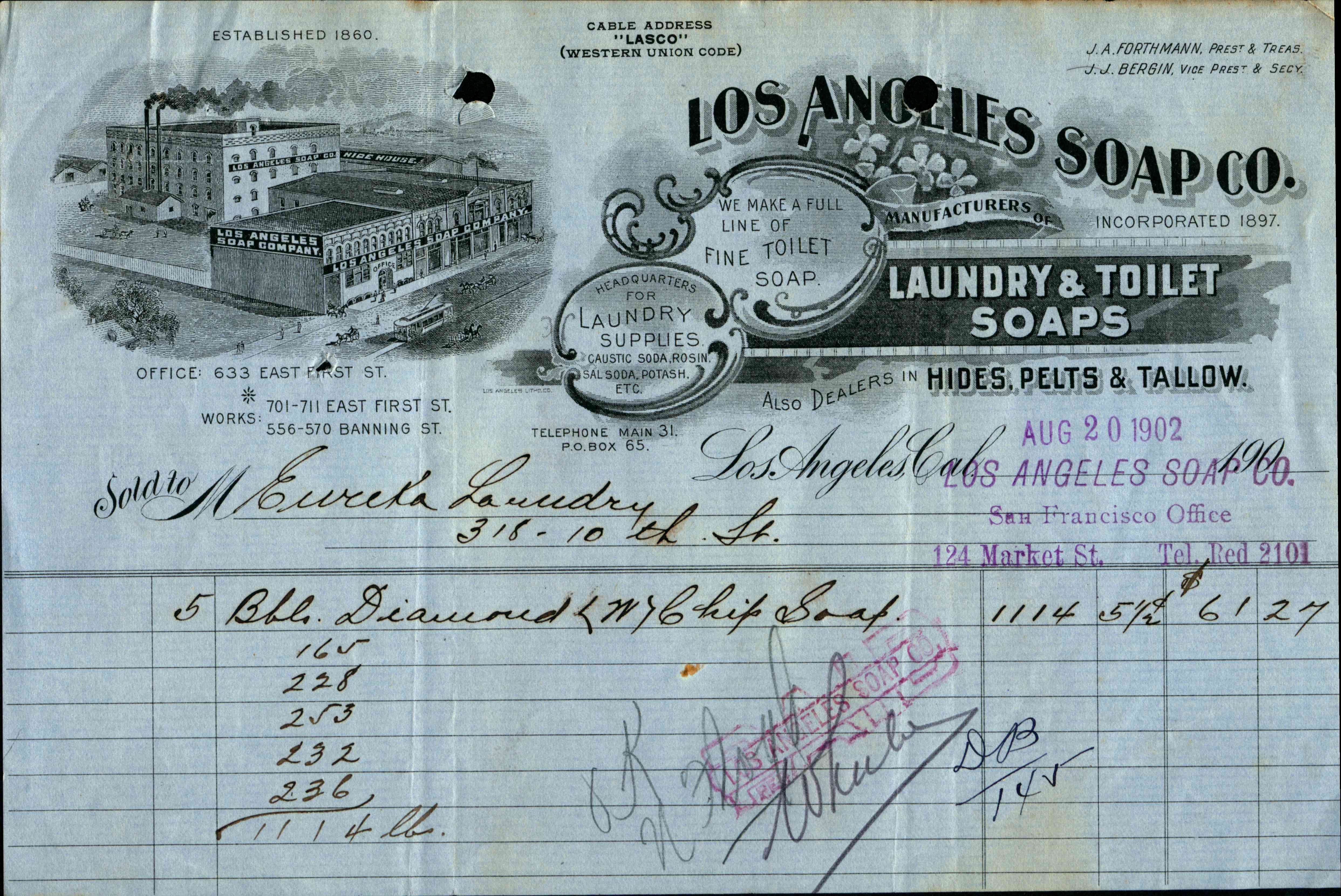The soap company building on the receipt