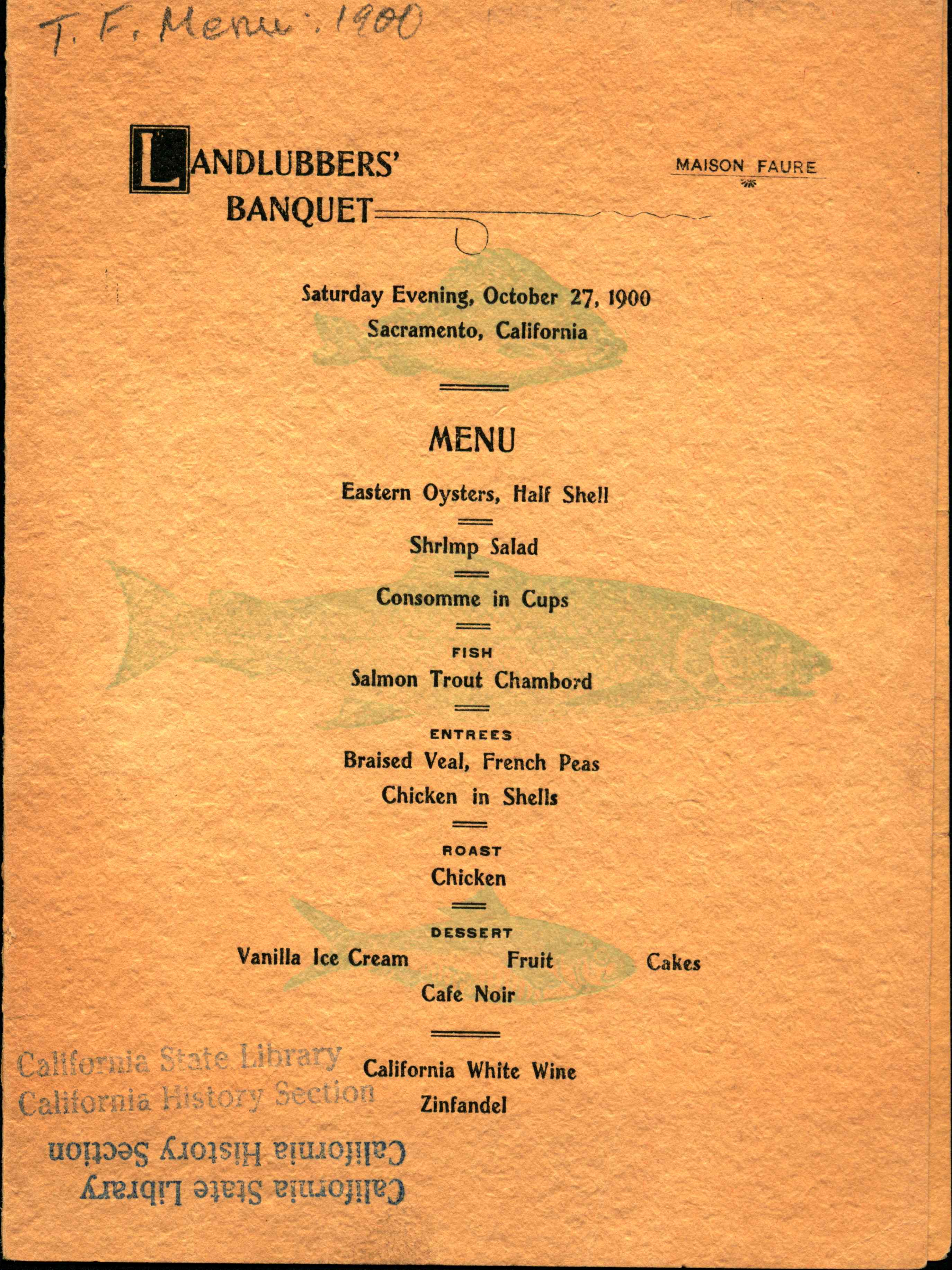 Fish printed on the menu