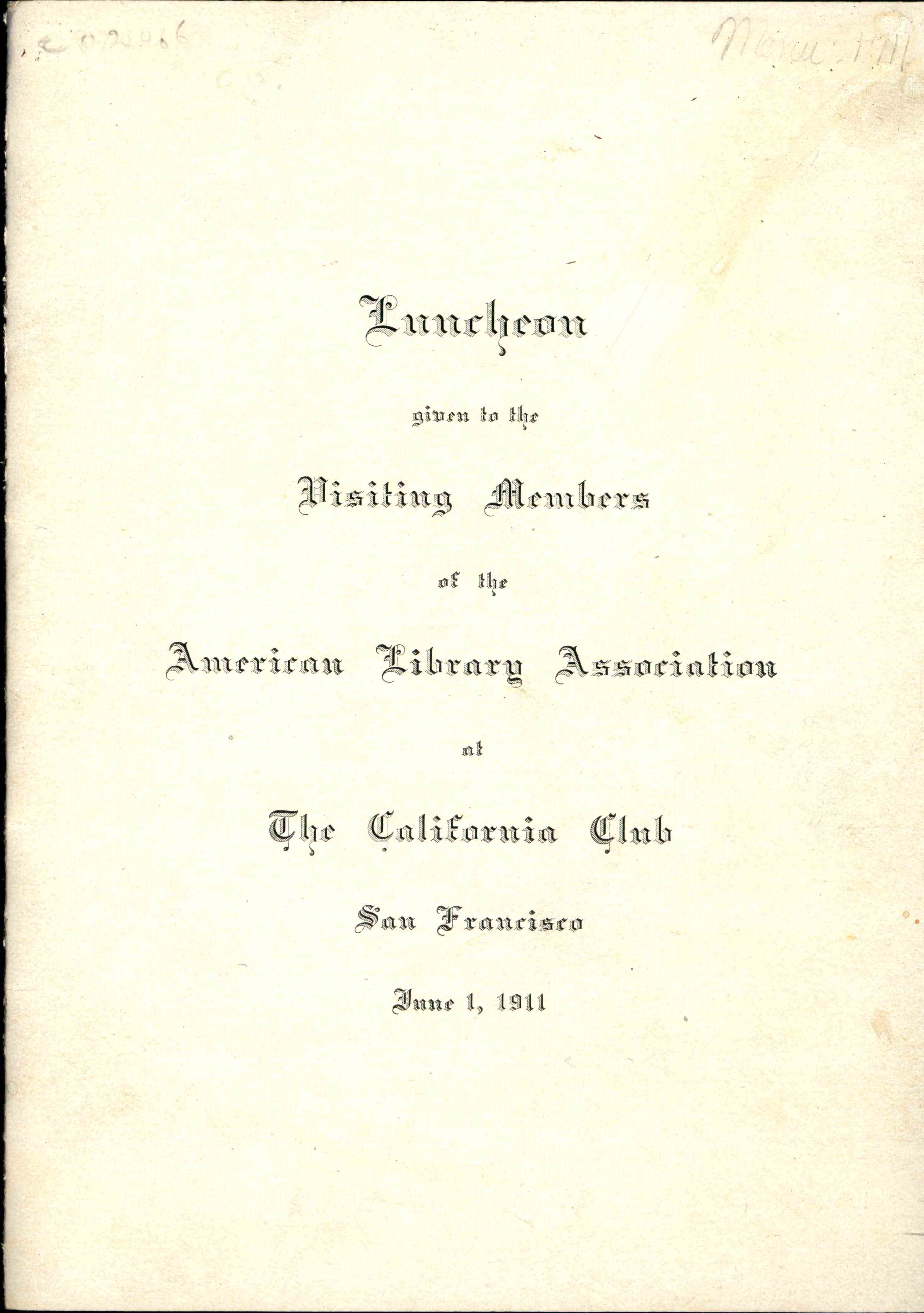 Luncheon for American Library Association