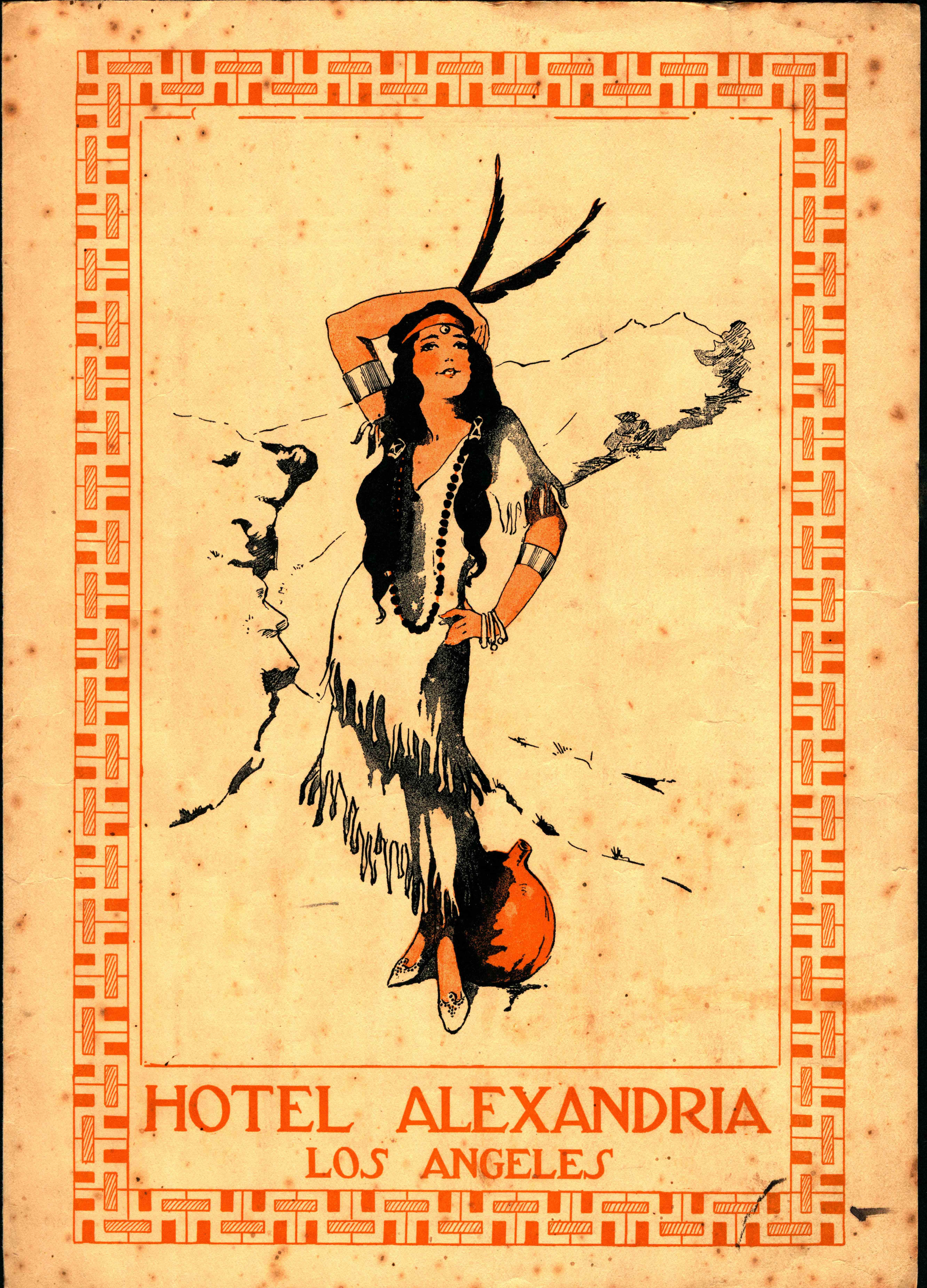 An American Indian women posing on the front of the menu