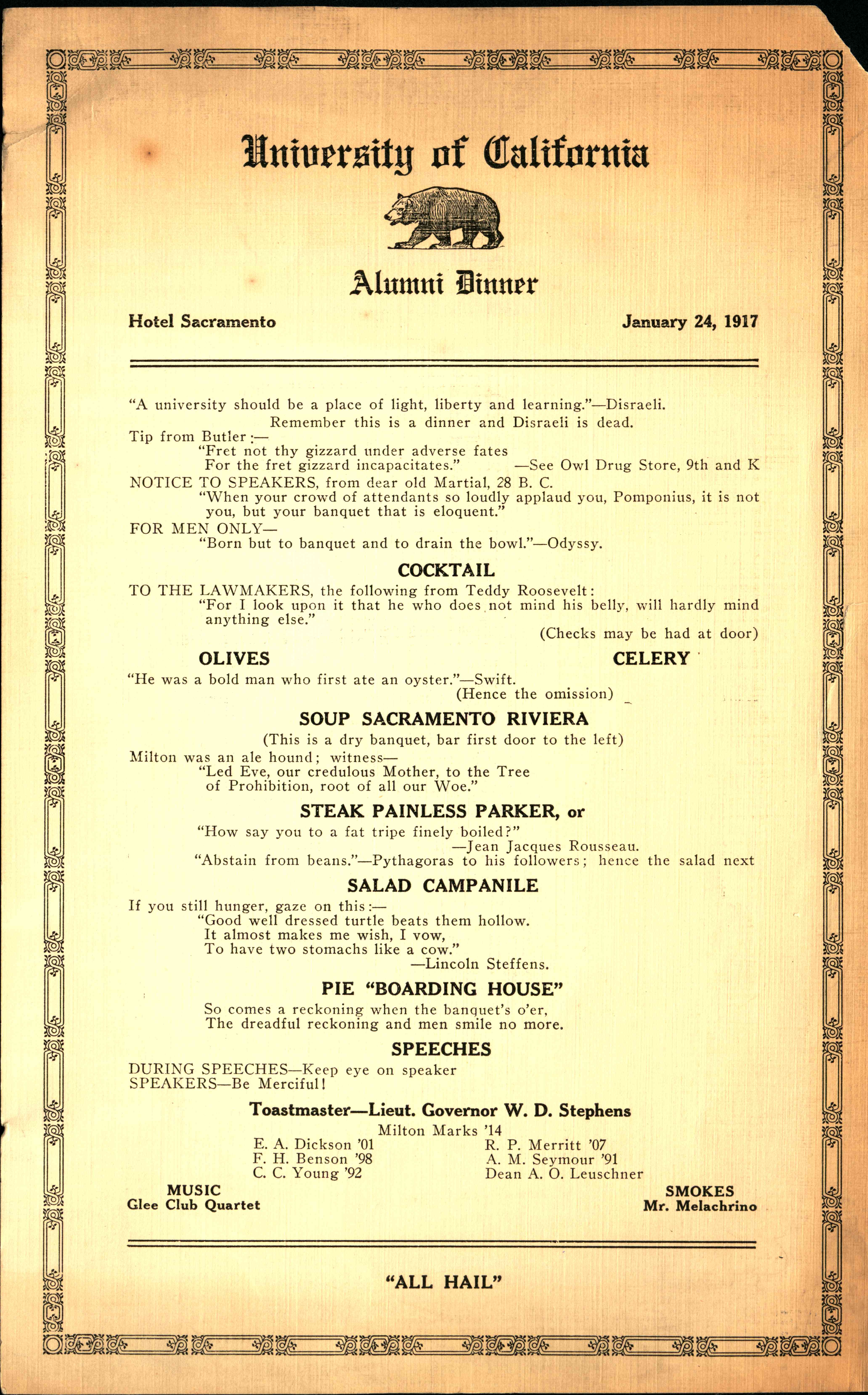 University of California Alumni Dinner