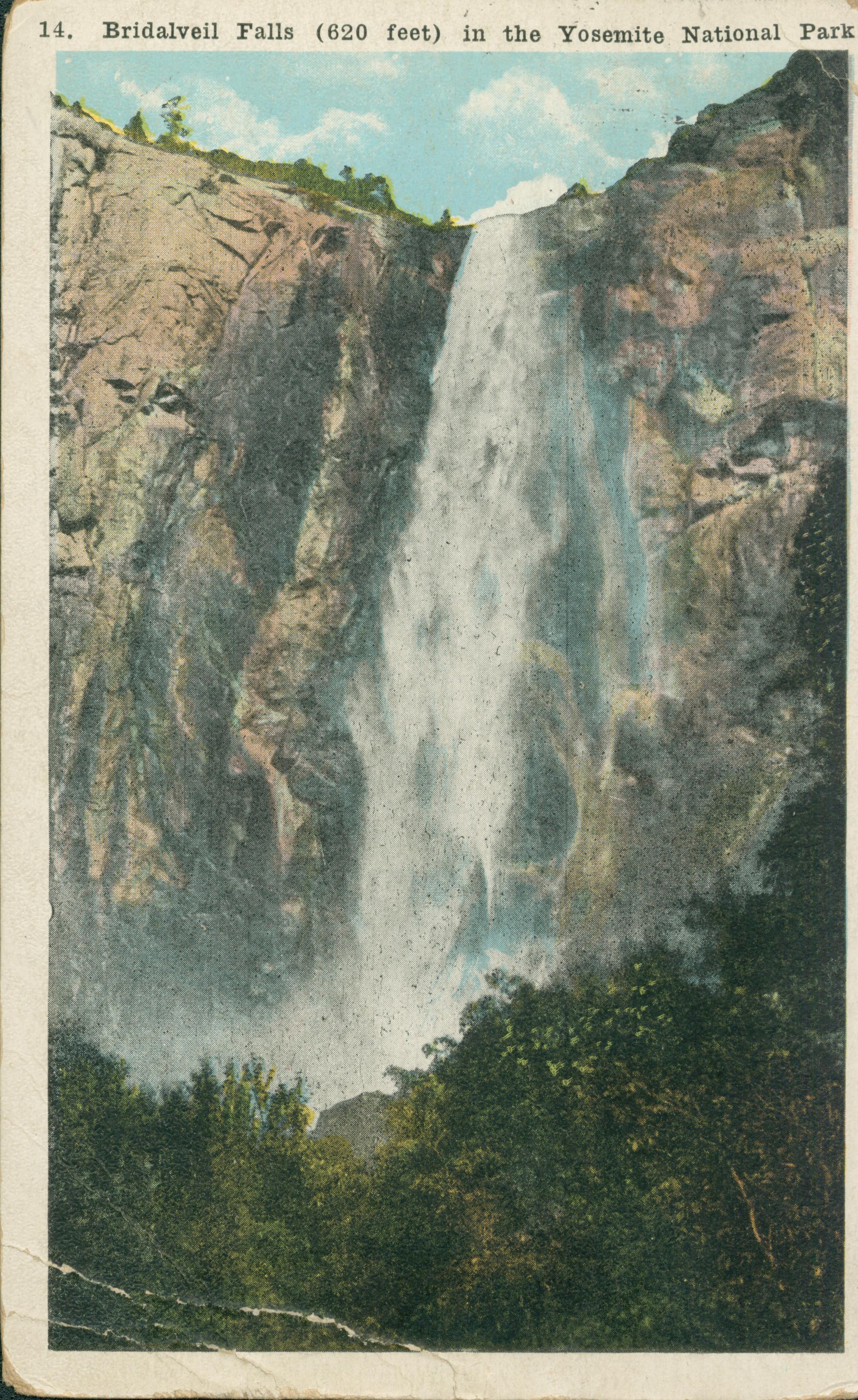 Shows a view of Bridal Veil Falls