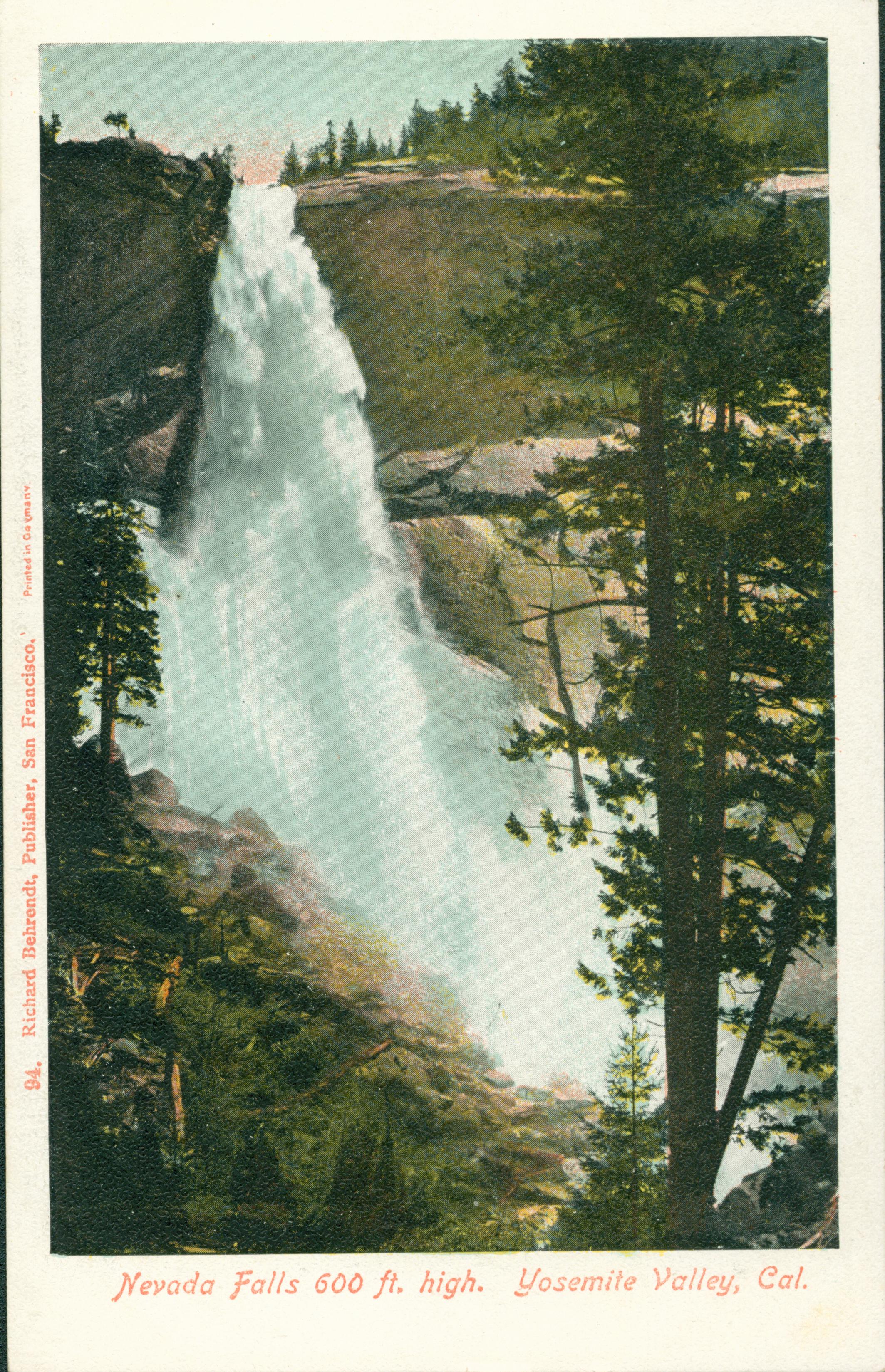 Shows a view of Nevada Falls