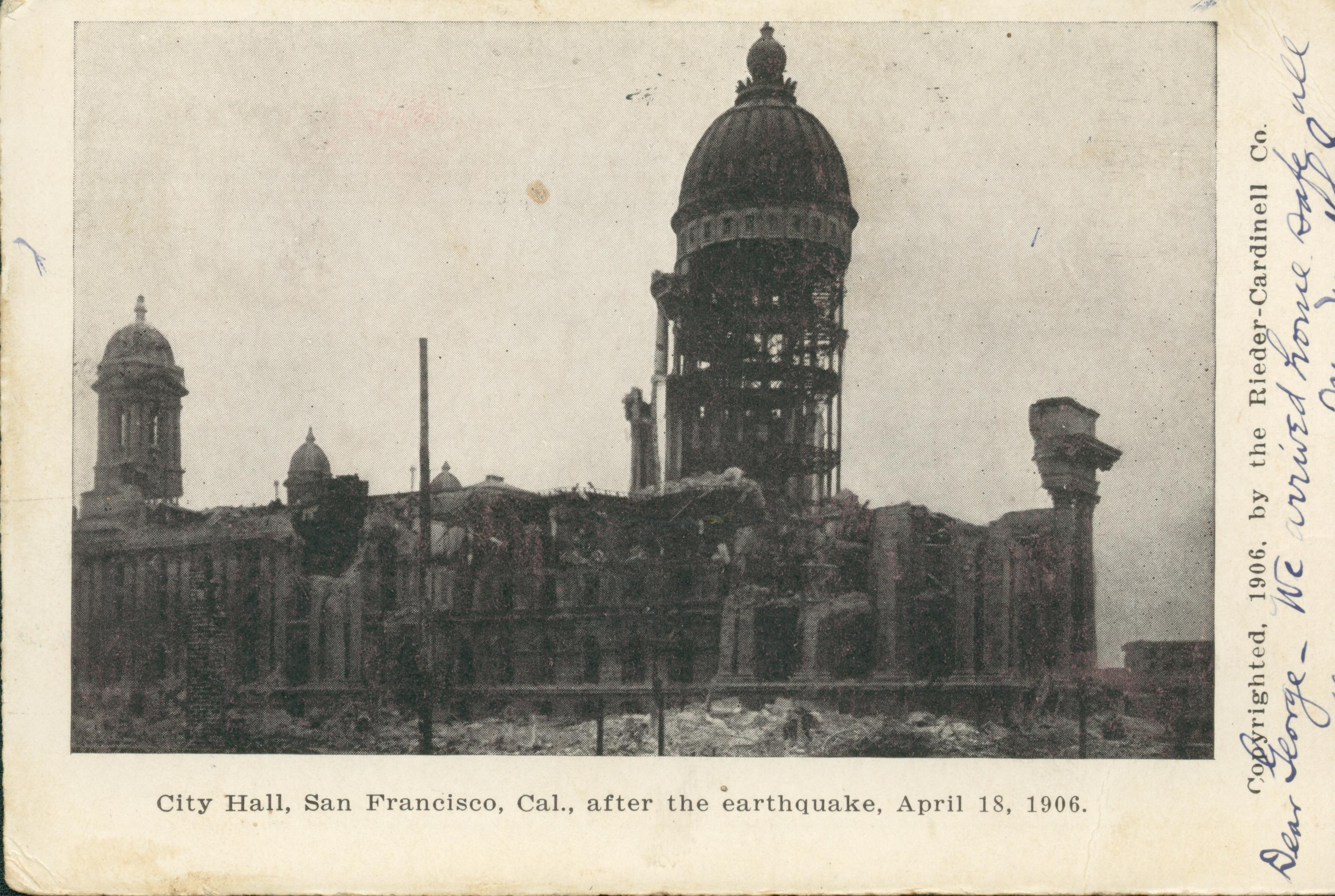 Destruction of San Francisco City Hall after 1906 earthquake and fires