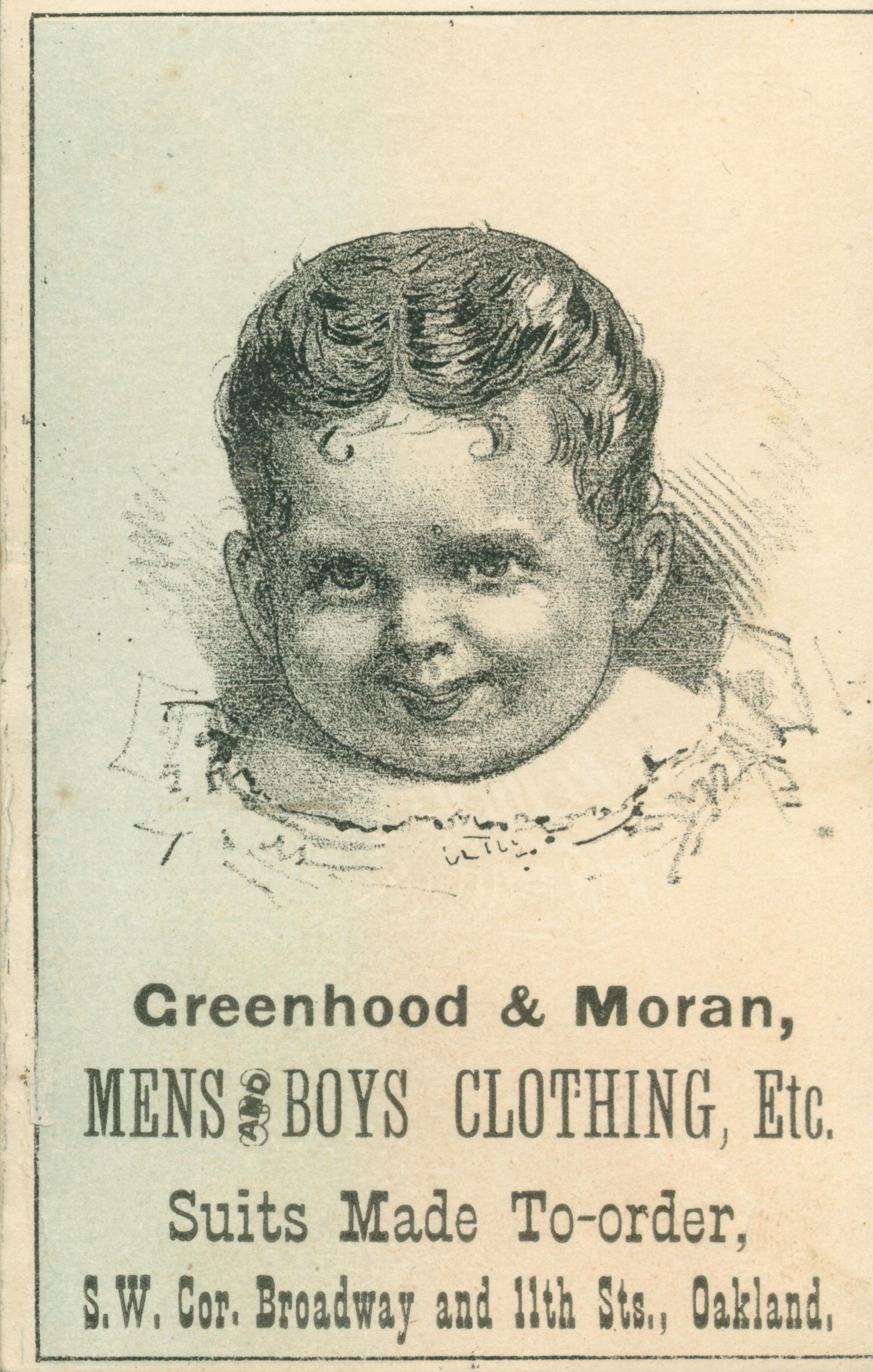 Shows an infant above the company information