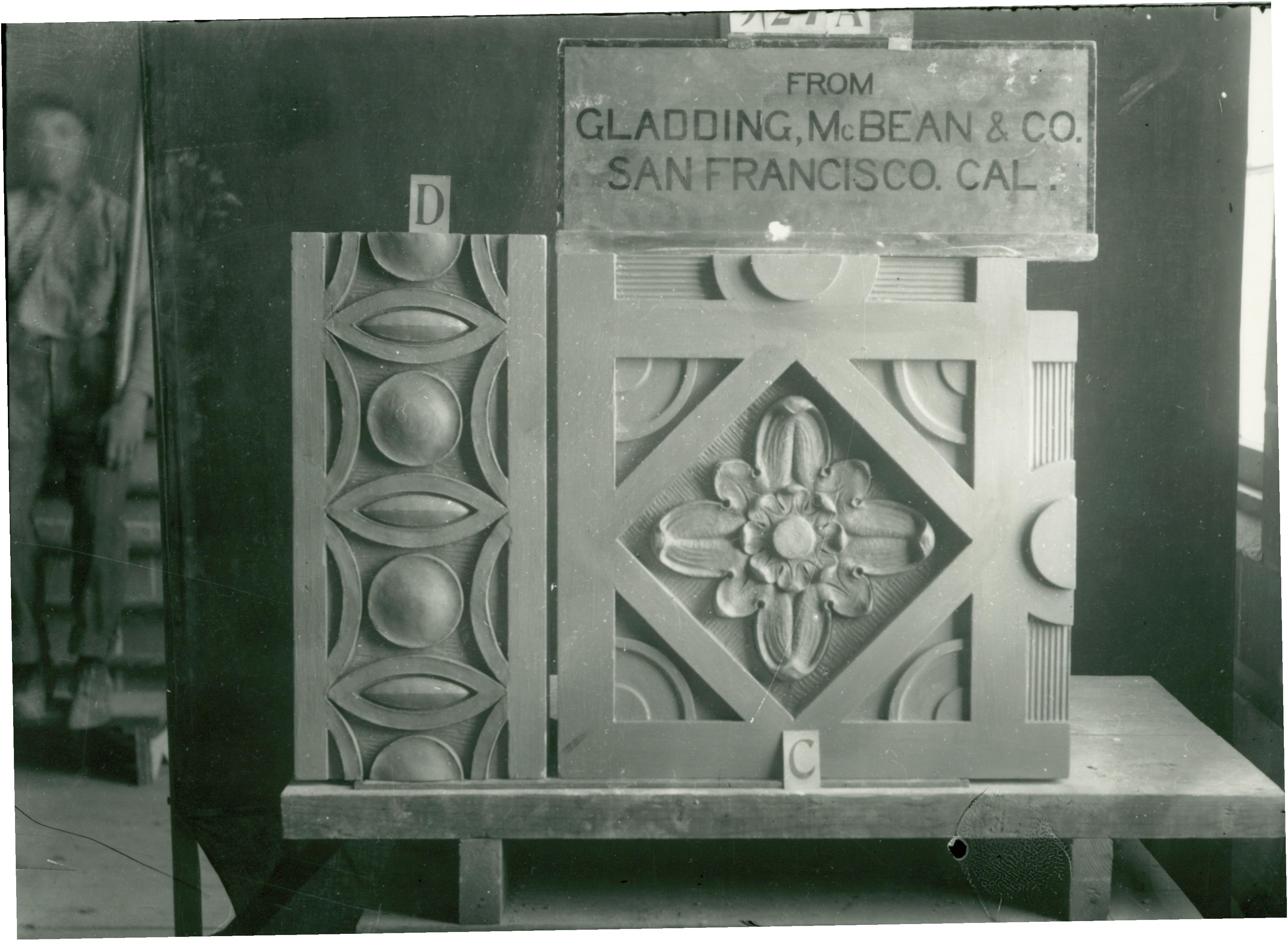 Architectural feature photographed prior to installation